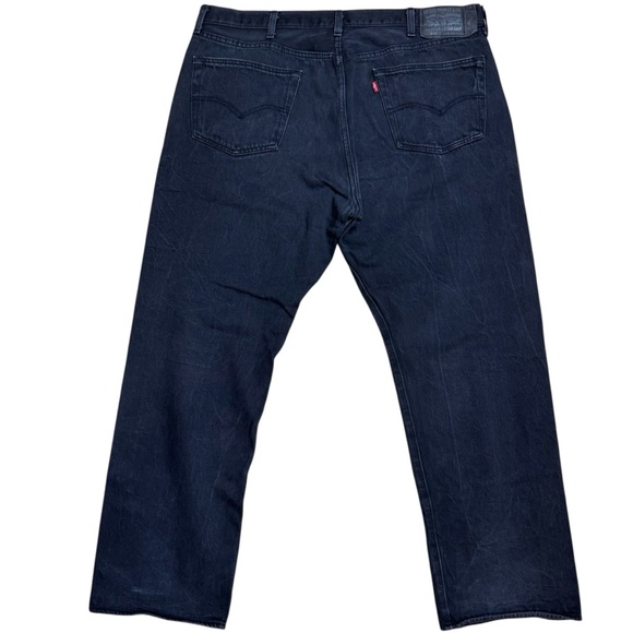 Levi’s 501 Jeans Button Fly Men’s Size 42 x 32 Black Straight Leg Denim - Picture 2 of 14